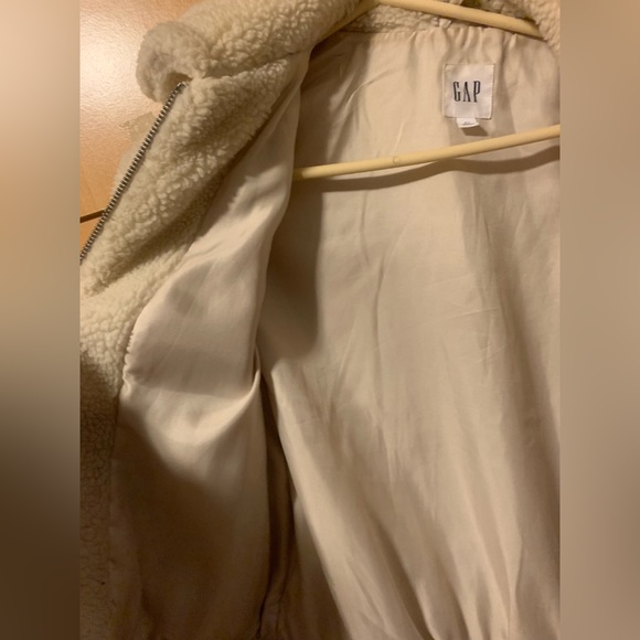 Small Gap White Sherpa Bomber Jacket - Picture 4 of 4